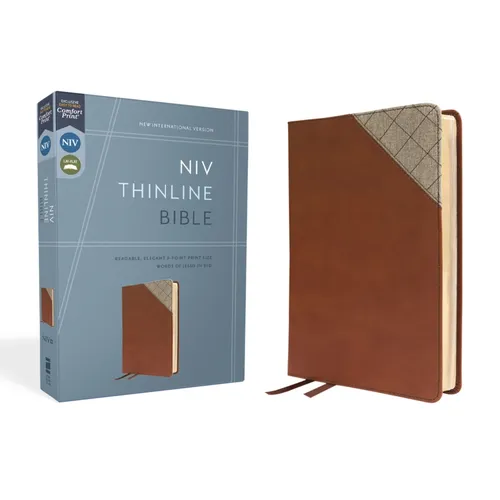Niv, Thinline Bible, Leathersoft, Brown, Red Letter, Comfort Print - Imitation Leather