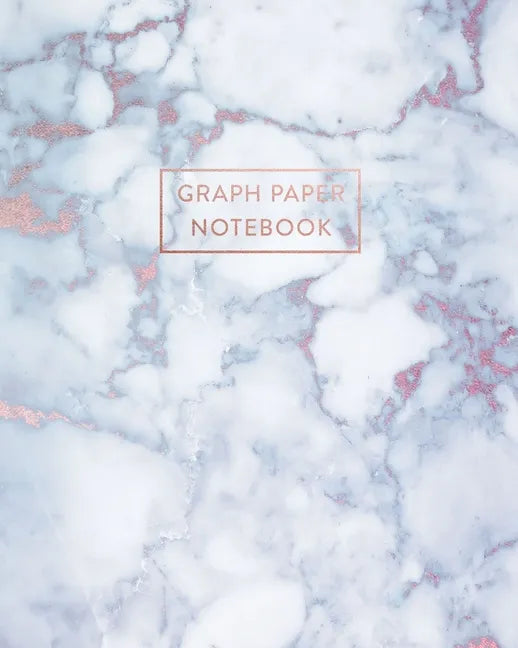 Graph Paper Notebook: Radiant Moonstone, White Grey Marble - 8 x 10 - 5 x 5 Squares per inch - 100 Quad Ruled Pages - Cute Graph Paper Compo - Paperback