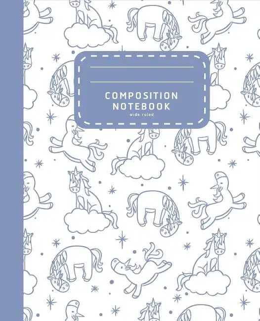 Composition Notebook: Lovely Wide Ruled Unicorn Notebook - Composition Notebook For Girls - School Notebook - Paperback
