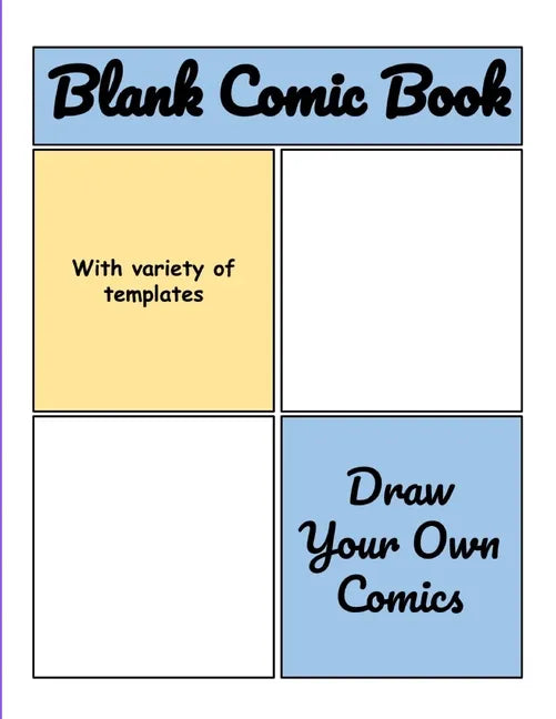 Blank Comic Book: Blank Comic Book Drawing Paper for Kids - Paperback