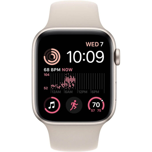 Apple Watch SE 2nd Gen 40mm GPS Starlight with S/M Starlight Sports Band (Refurbished)
