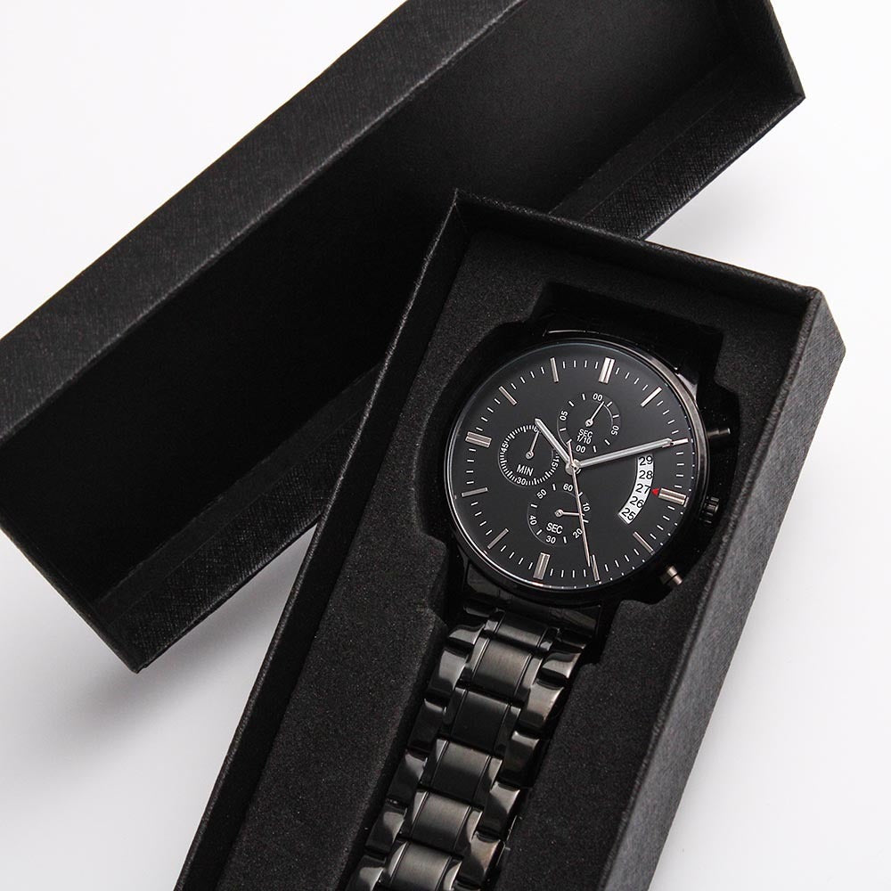 Take the World Give Me Jesus Faith Based Engraved Black Chonograph Watch