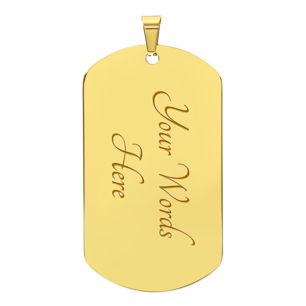 Adventure Awaits Motivational Graphic Dog Tags Necklace