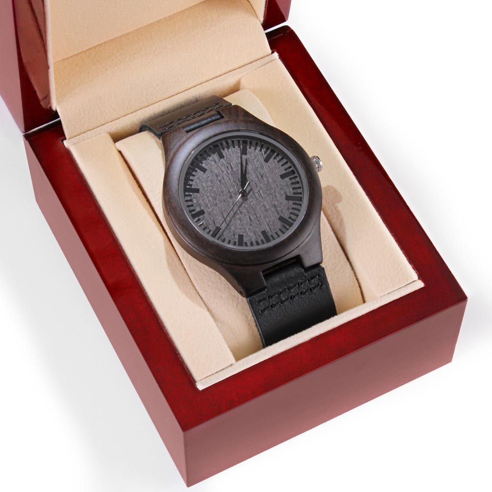 Trophy Husband Funny Engraved Wooden Watch