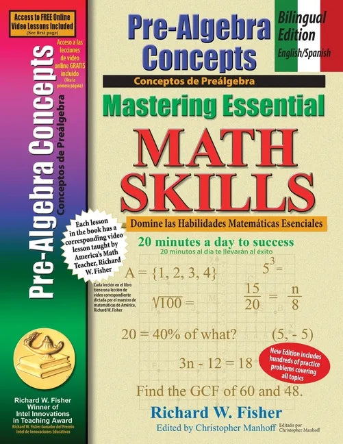 Pre-Algebra Concepts: Bilingual Edition - English/Spanish: Mastering Essential Math Skills - Paperback