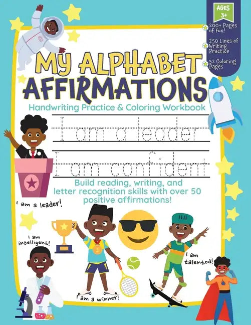 My Alphabet Affirmations Coloring and Handwriting Workbook for Black Boys - Paperback