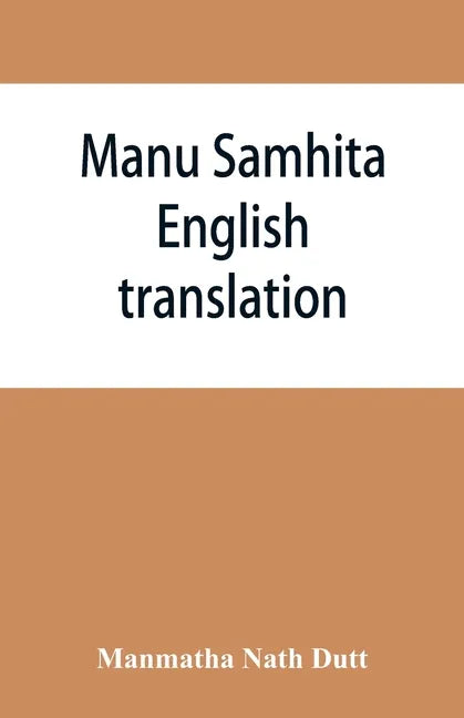 Manu Samhita: English translation - Paperback