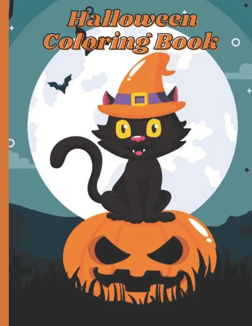 Halloween Coloring Book: A Kid Coloring Book with Beautiful Cats, Adorable Animals, Spooky Characters, and Relaxing Fall Designs - Paperback