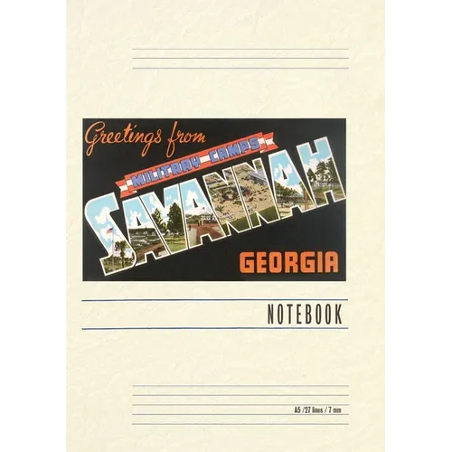 Vintage Lined Notebook Greetings from Savannah - Paperback