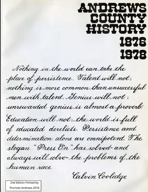 Andrews County History - Paperback