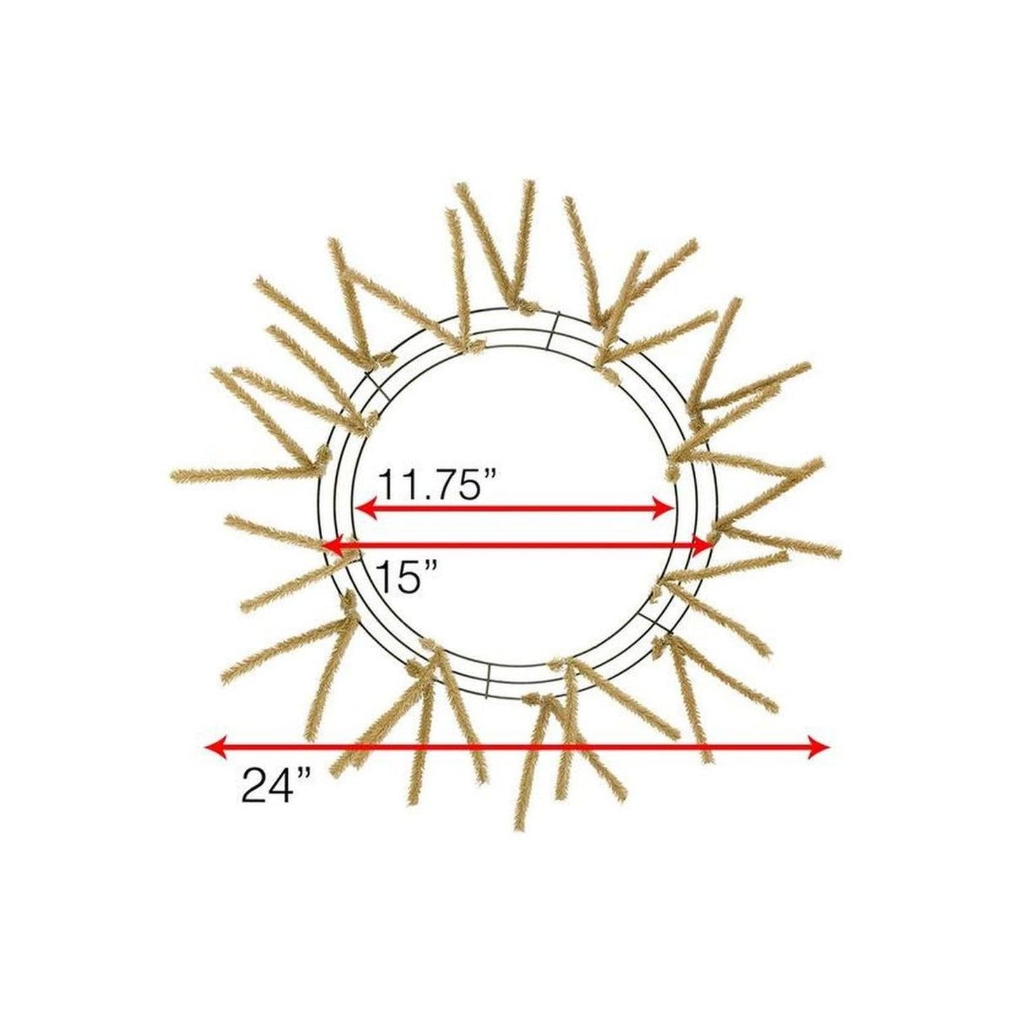 15-24" Pencil Work Wreath Form: Burlap