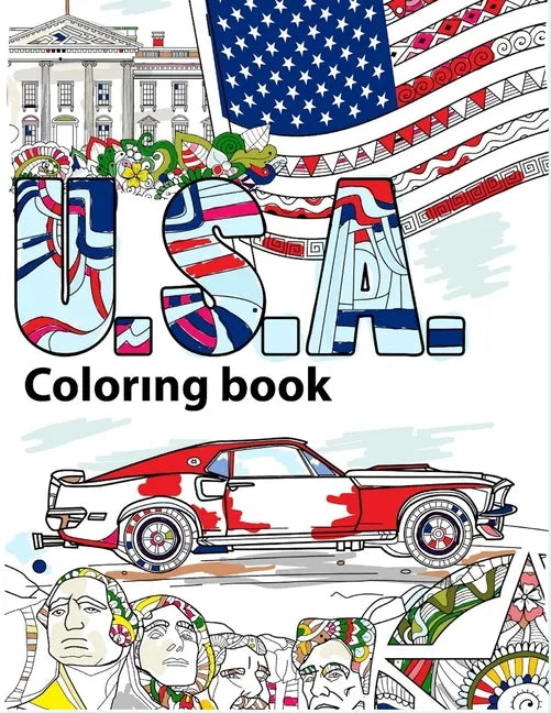 USA Coloring Book: Adult Colouring Fun, Stress Relief Relaxation and Escape - Paperback