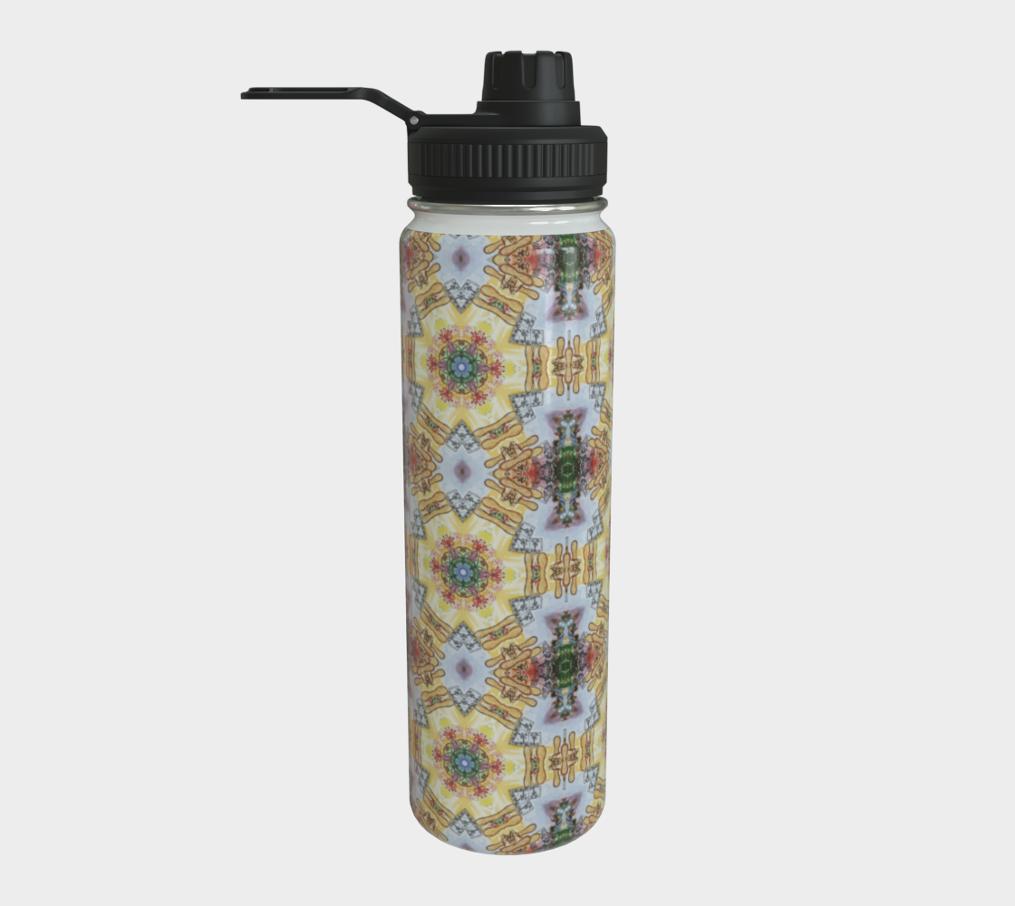 Gold Star Pattern Steel Water Bottle