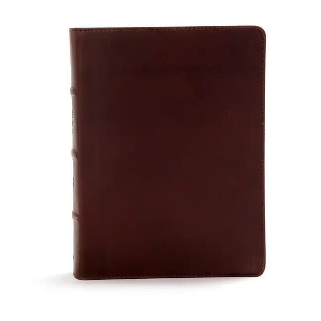 CSB Study Bible, Brown Genuine Leather, Indexed: Red Letter, Study Notes and Commentary, Illustrations, Ribbon Marker, Sewn Binding, Easy-To-Read Bibl - Leather