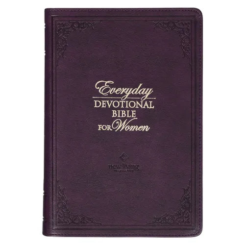 NLT Holy Bible Everyday Devotional Bible for Women New Living Translation, Vegan Leather, Purple Debossed - Leather