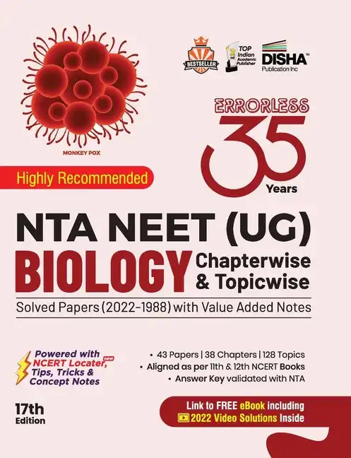 35 Years NTA NEET (UG) BIOLOGY Chapterwise & Topicwise Solved Papers with Value Added Notes (2022 - 1988) 17th Edition - Paperback