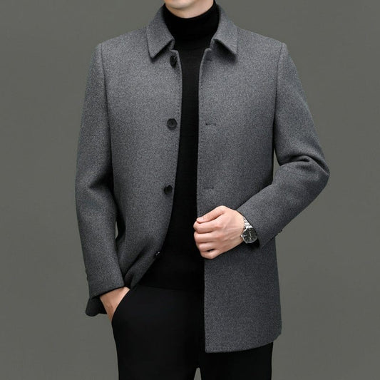 Detachable-lining Casual Wool Coat