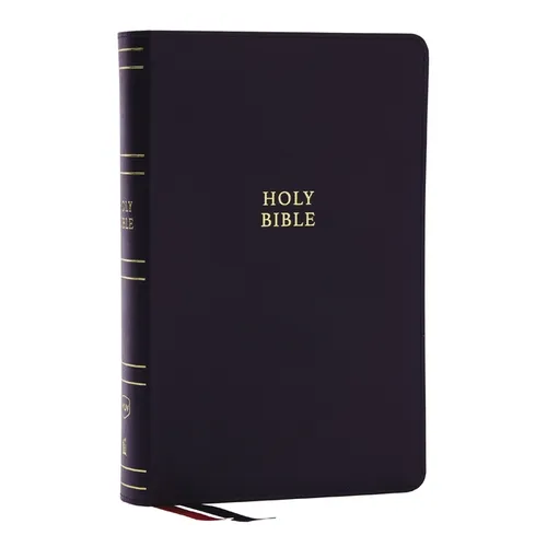 Nkjv, Single-Column Reference Bible, Verse-By-Verse, Black Bonded Leather, Red Letter, Comfort Print - Bonded Leather