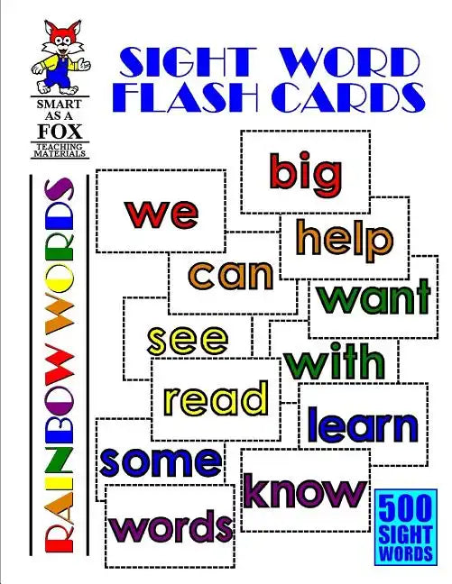 Sight Word Flash Cards: 500 Rainbow Words - Paperback