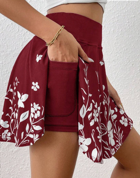 ๐ผ Women's Minimalist Floral Print High-Waisted Shorts with Pockets