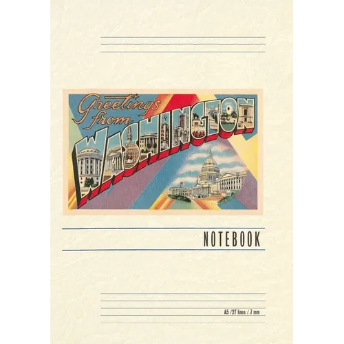 Vintage Lined Notebook Greetings from Washington, DC - Paperback