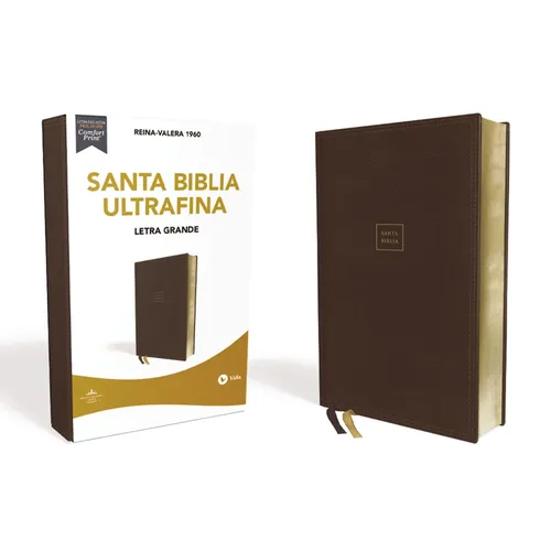 Rvr60, Santa Biblia, Letra Grande, Leathersoft, Café, Palabras de Jesús En Rojo, Comfort Print - Leather