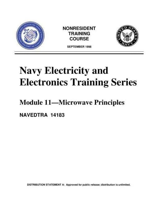 The Navy Electricity and Electronics Training Series: Module 11 Microwave Princi - Paperback