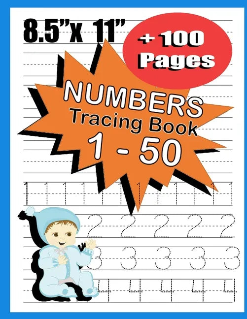 Number Tracing Book 1-50: number tracing workbook for toddlers, workbook for preschoolers, number tracing book for preschoolers and kids ages 3- - Paperback