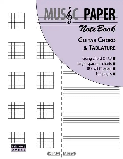 MUSIC PAPER NoteBook - Guitar Chord & Tablature - Paperback