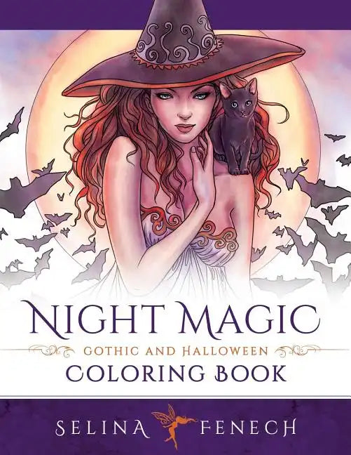 Night Magic - Gothic and Halloween Coloring Book - Paperback