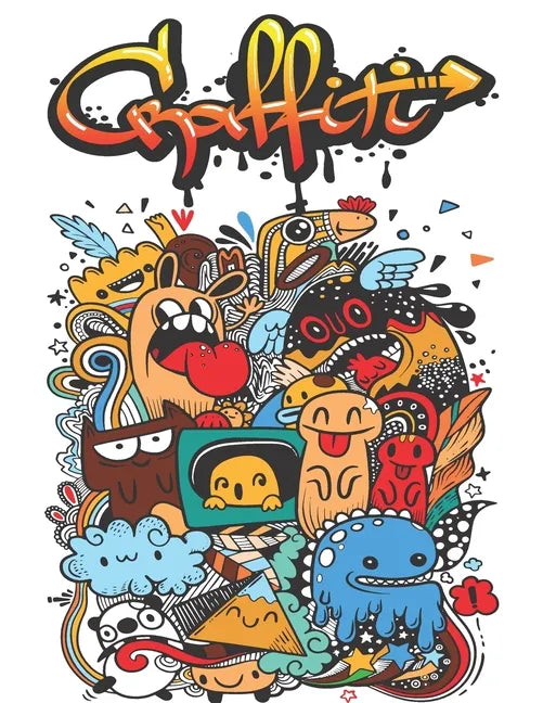 Graffiti: Street Art Coloring Book For Teens Adults, 50 Amazing Graffiti drawing, Calm & Relaxation - Paperback