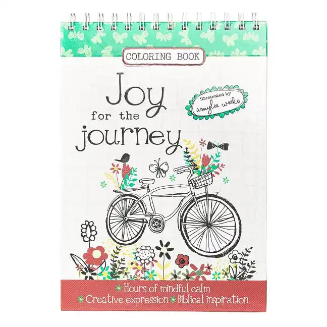 Joy for the Journey Wirebound Coloring Book - Hours of Mindful Calm, Creative Expression, Biblical Inspiration - Spiral
