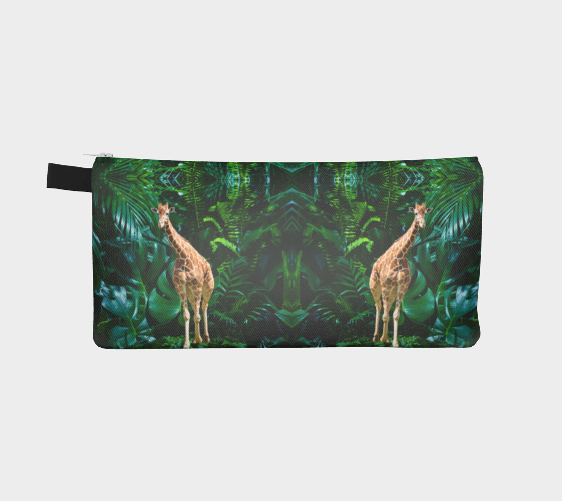 Tall Giraffe with Greenery Pencil Case