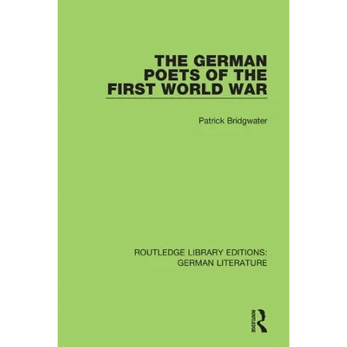 The German Poets of the First World War - Paperback