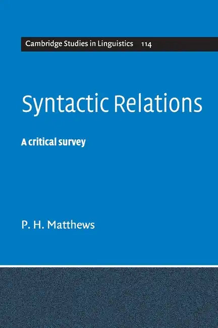 Syntactic Relations - Paperback