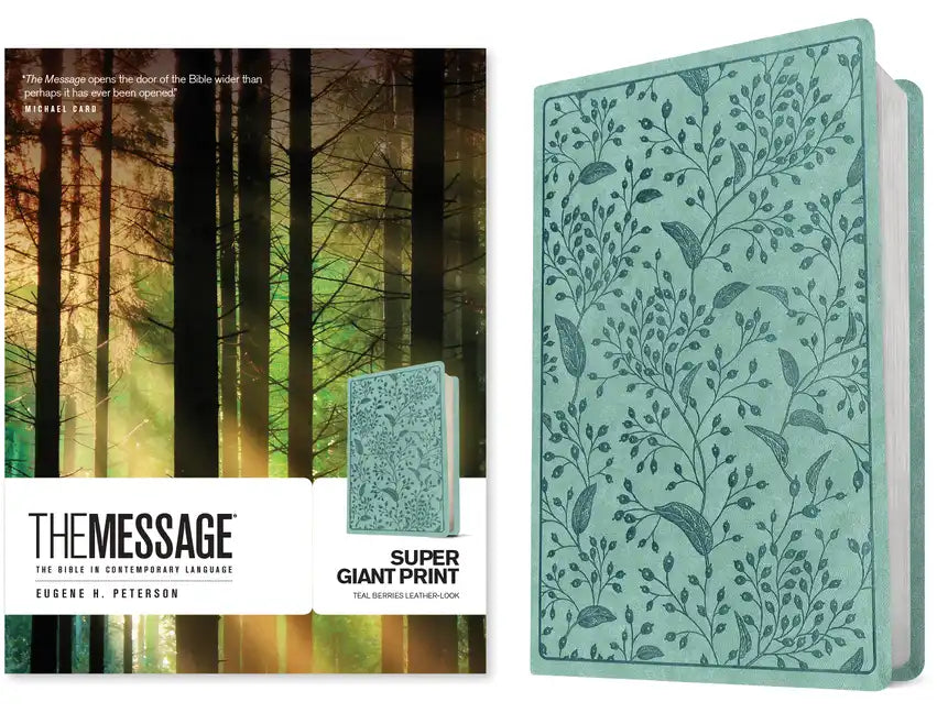 The Message Super Giant Print (Leather-Look, Teal Berries) - Imitation Leather