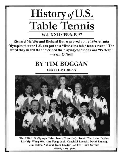 History of U.S. Table Tennis, Volume 22 - Paperback