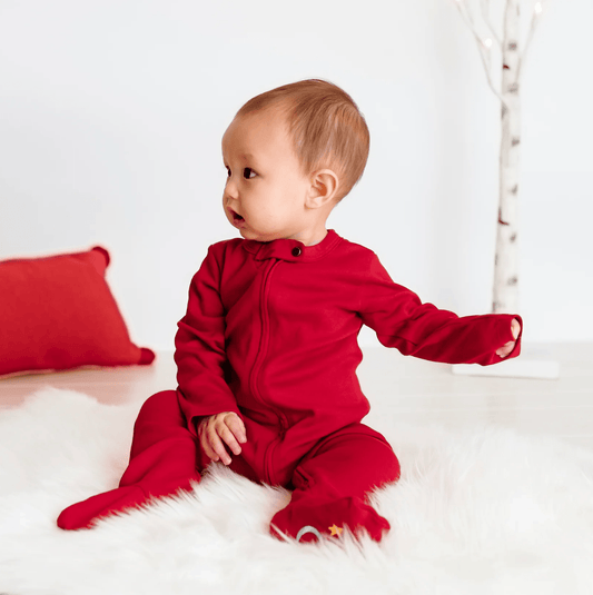 2 pc. footie set | Red and Green