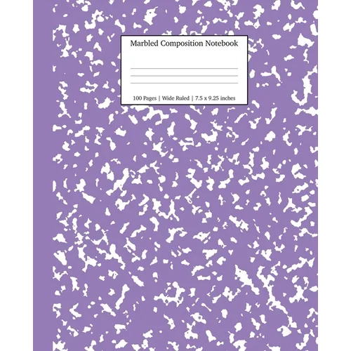 Marbled Composition Notebook: Lavender Marble Wide Ruled Paper Subject Book - Paperback