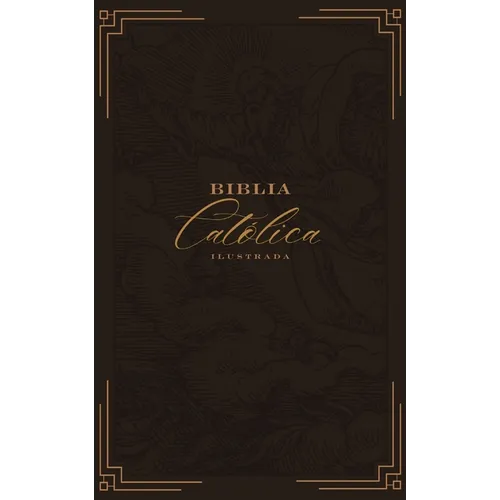 Biblia Católica, Ilustrada, Piel Genuina, Café, Comfort Print - Leather