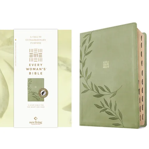 NLT Every Woman's Bible, Filament Enabled (Leatherlike, Olive Branch Green, Indexed, Red Letter) - Imitation Leather