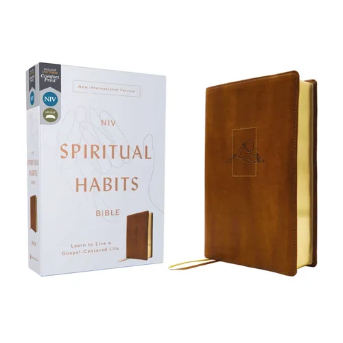 Niv, Spiritual Habits Bible, Leathersoft, Tan, Red Letter, Comfort Print: Learn to Live a Gospel-Centered Life - Imitation Leather