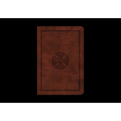 ESV Large Print Compact Bible (Trutone, Brown, Mosaic Cross Design) - Imitation Leather