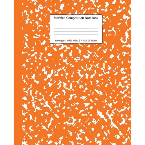 Marbled Composition Notebook: Pumpkin Marble Wide Ruled Paper Subject Book - Paperback