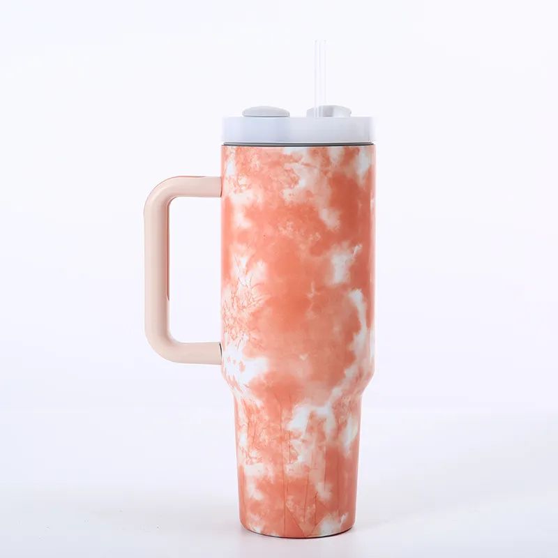 40oz Tie Dye Stainless Tumbler With Handle