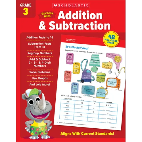 Scholastic Success with Addition & Subtraction Grade 3 Workbook - Paperback