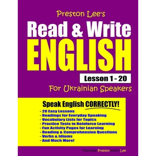Preston Lee's Read & Write English Lesson 1 - 20 For Ukrainian Speakers - Paperback