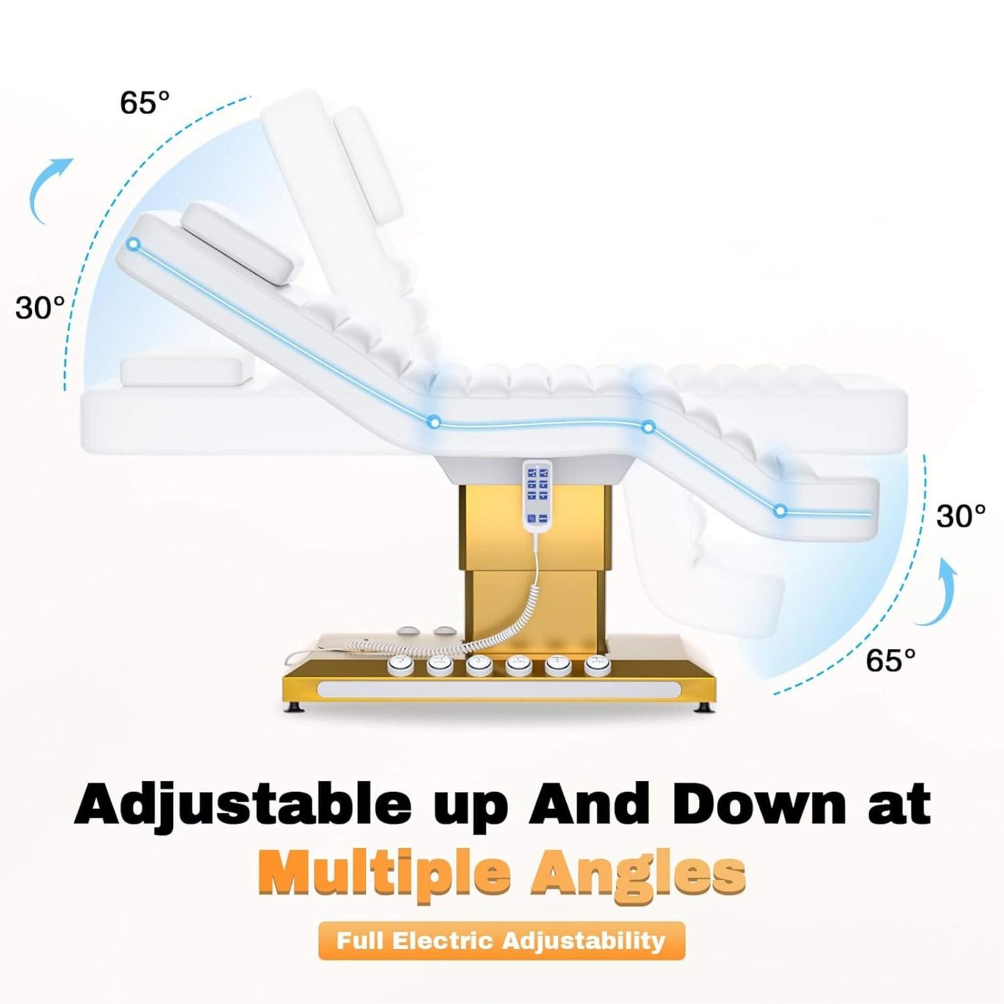 Luxury Height Adjustable 4-Motor Electric Massage Table With Lift And Foot Pedal (SAK63297)