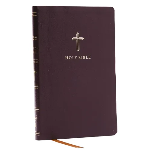 NKJV Holy Bible, Ultra Thinline, Burgundy Bonded Leather, Red Letter, Comfort Print - Bonded Leather
