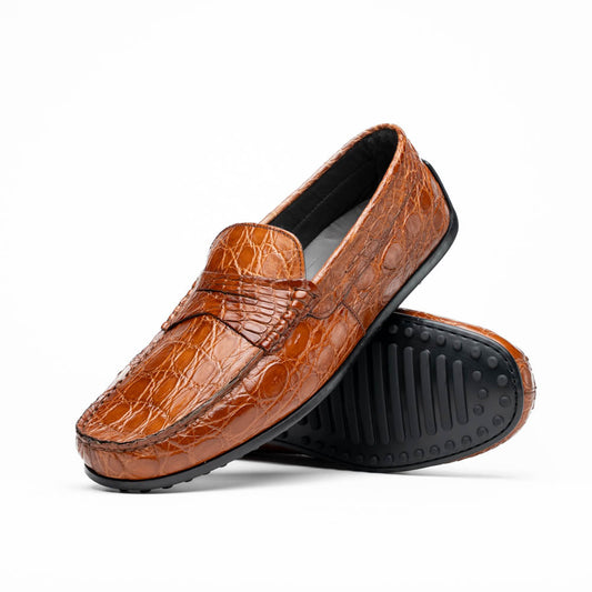 31-103-CGM MONZA Crocodile Driver, Cognac